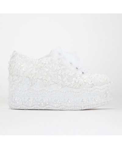 Florette Lace Bridal Platform Sneakers