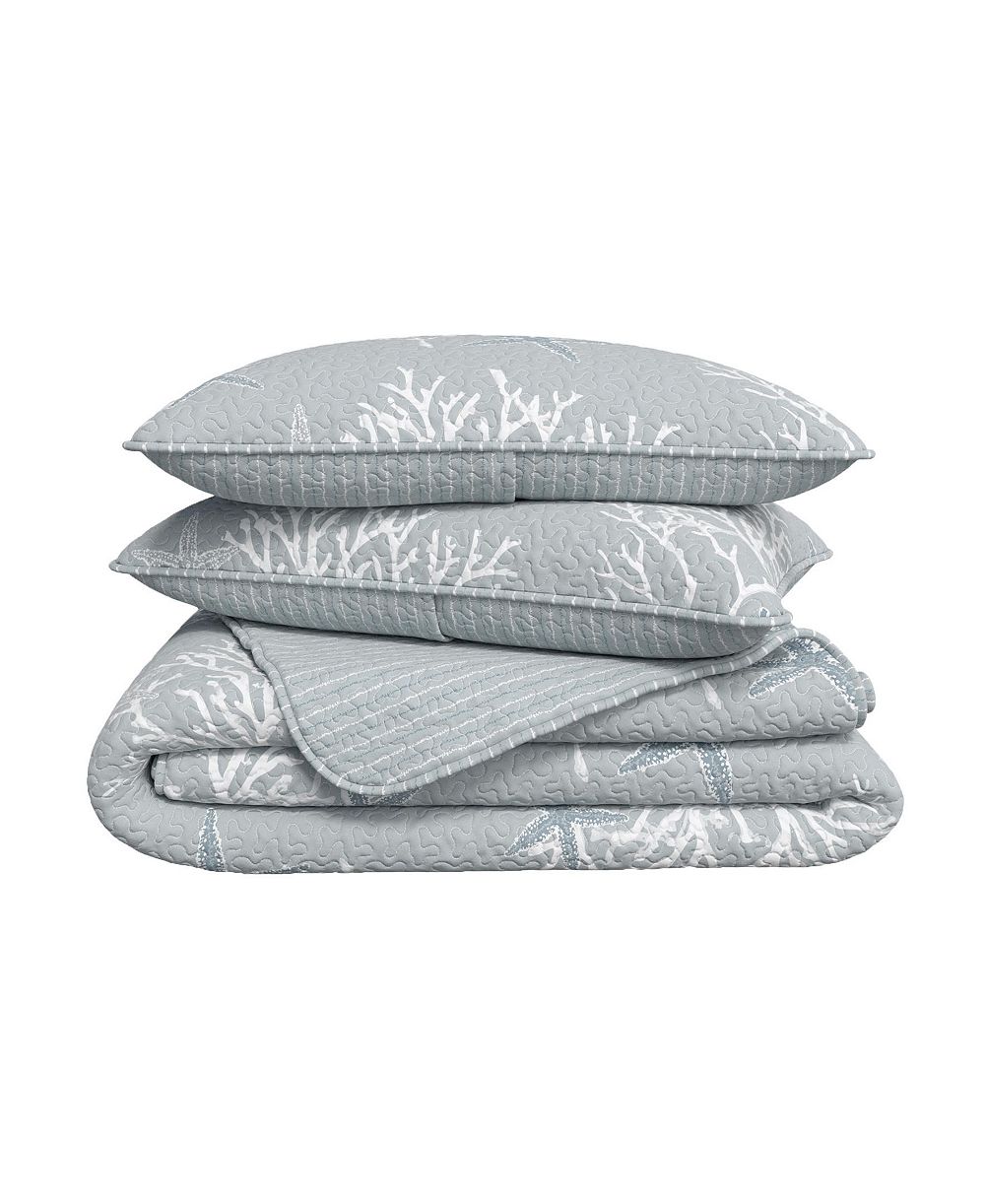 Linery and Co. Coastal Microfiber Quilt Set With Shams