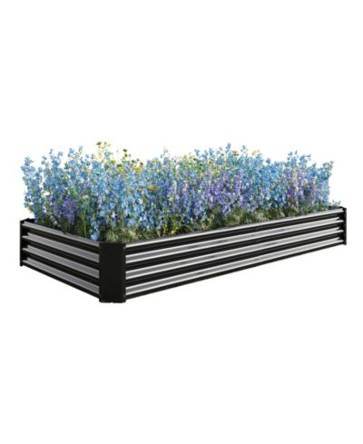 Комплект приподнятых грядок Flynama Metal Raised Bed Garden 7.6x3.7x0.98ft для цветов и овощей, черный