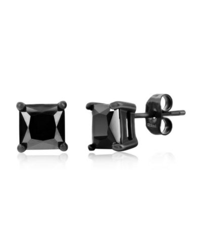 Stainless Steel, Square CZ Studs