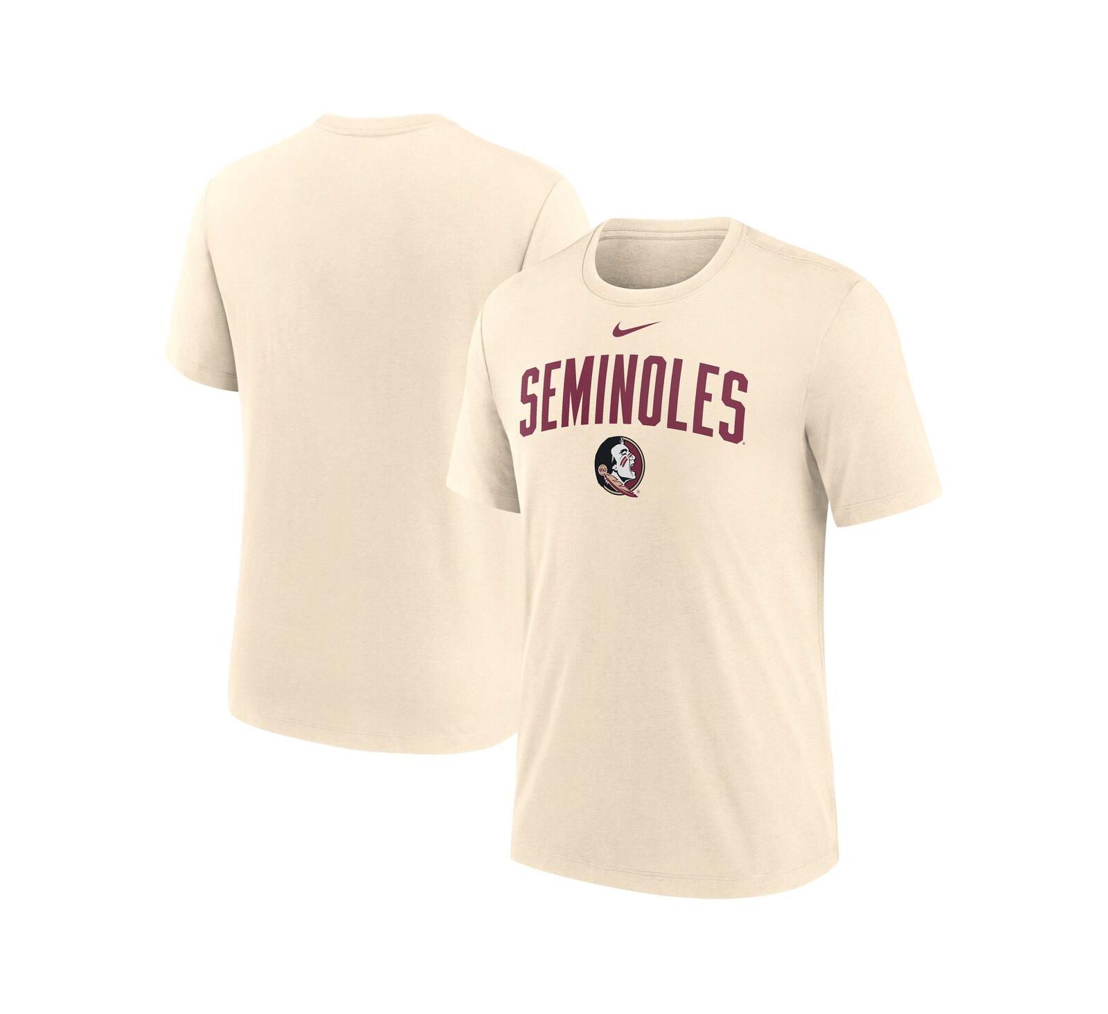 Мужская футболка Nike Cream Florida State Seminoles Natural Arch Logo Tri-Blend