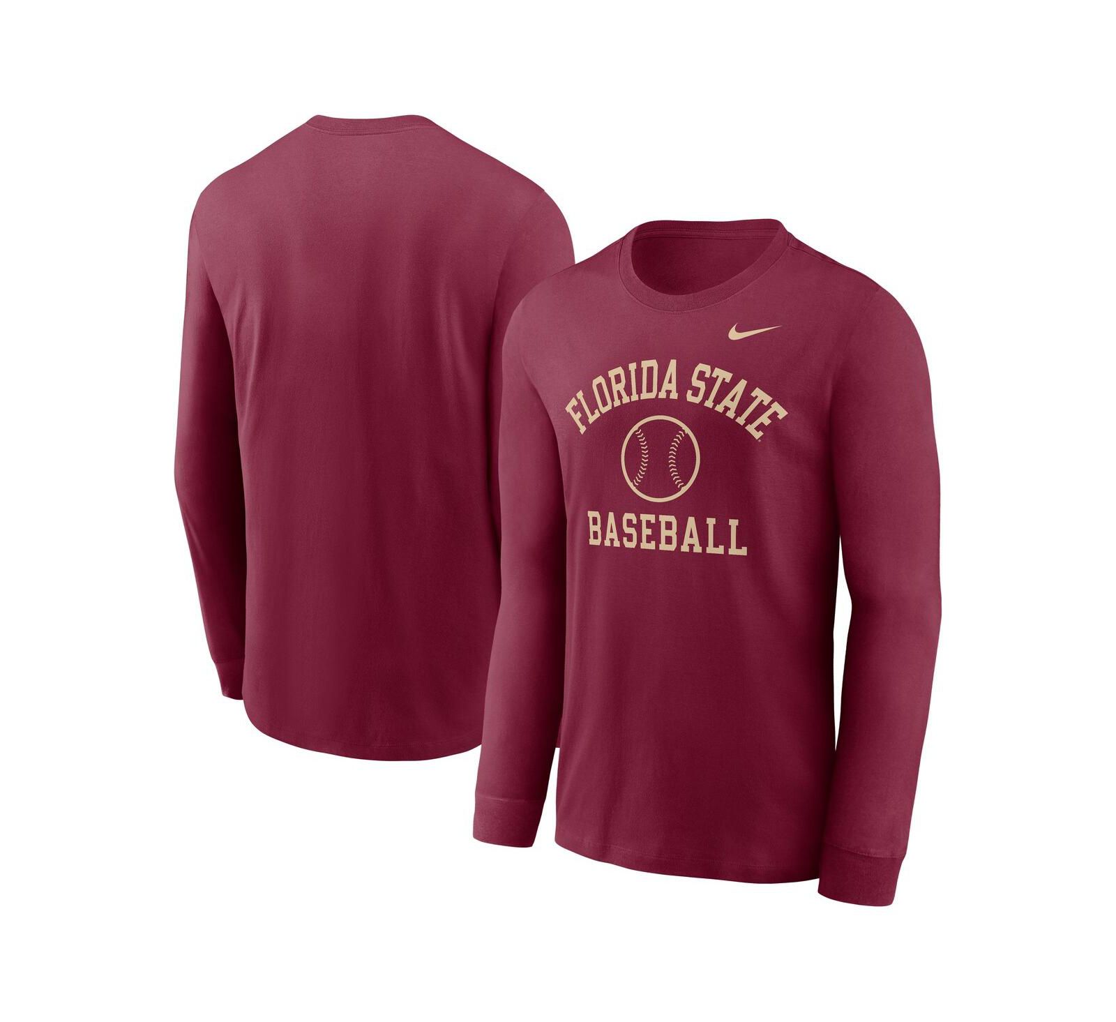 Мужская футболка Nike Garnet Florida State Seminoles Essential Baseball Arch Long Sleeve