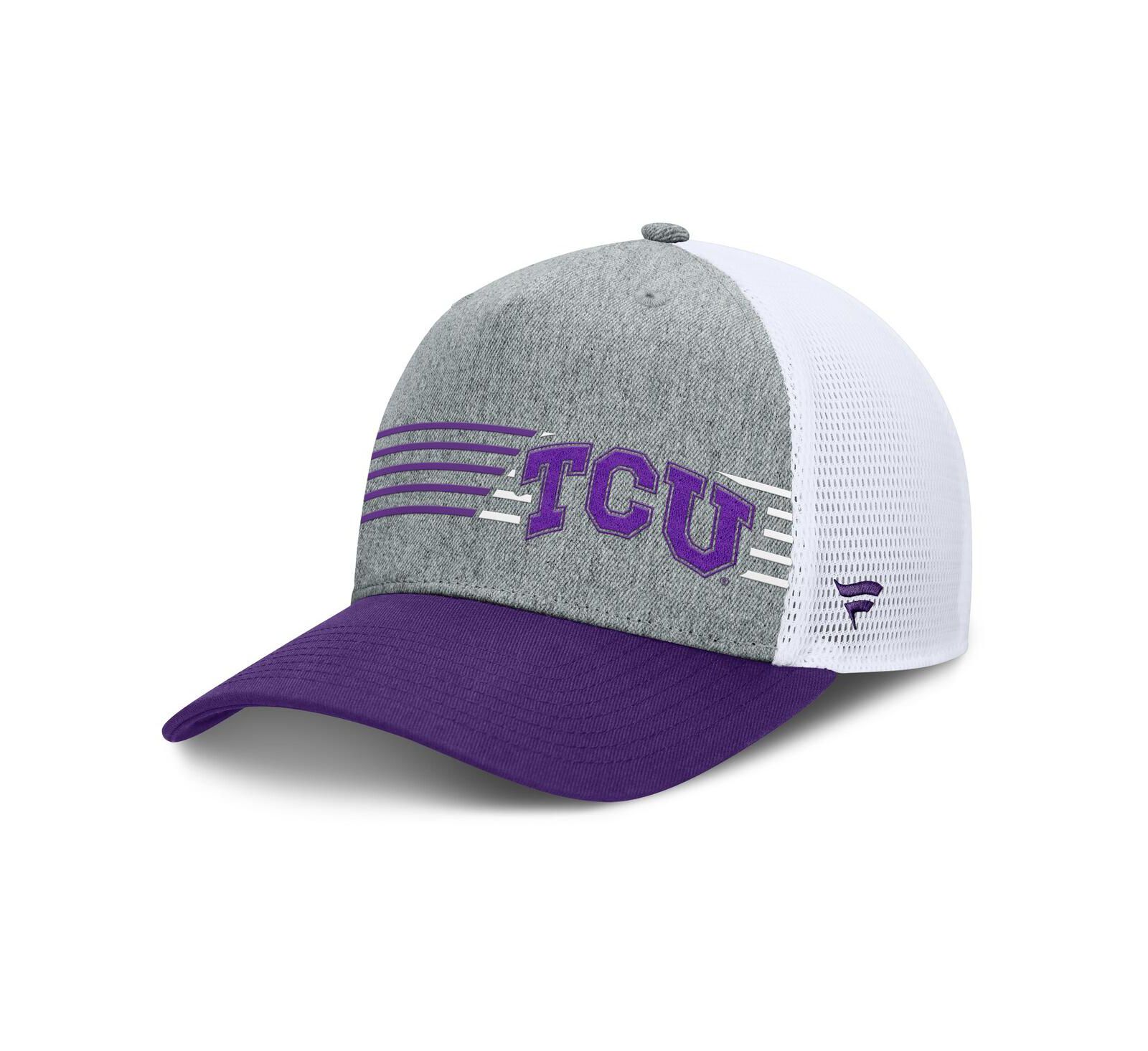 Fanatics Men's Heather Gray/Purple TCU Horned Frogs Profile Trucker Adjustable Hat
