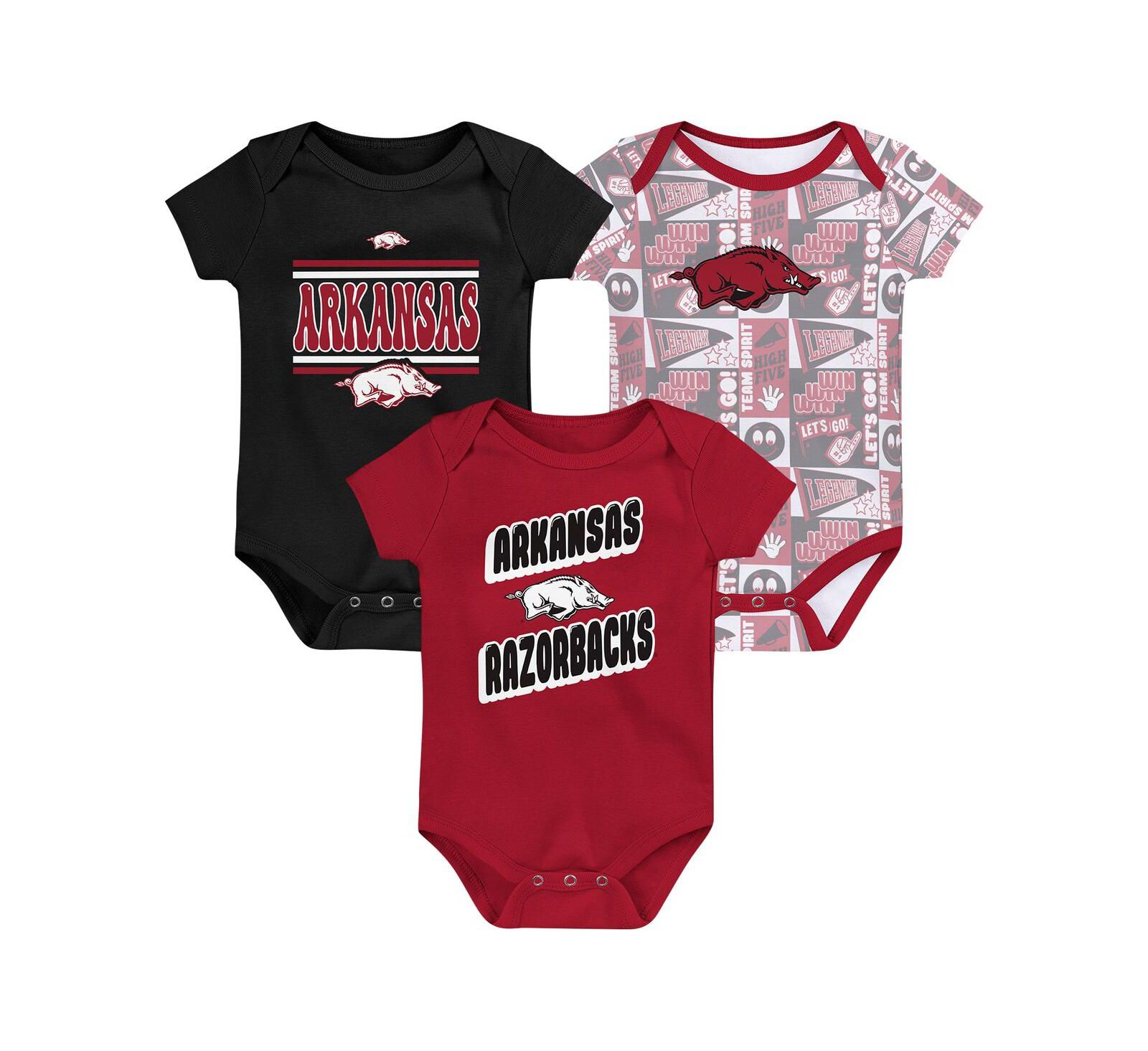 Outerstuff Newborn Cardinal Arkansas Razorbacks Sunday Comics Bodysuit 3-Pack