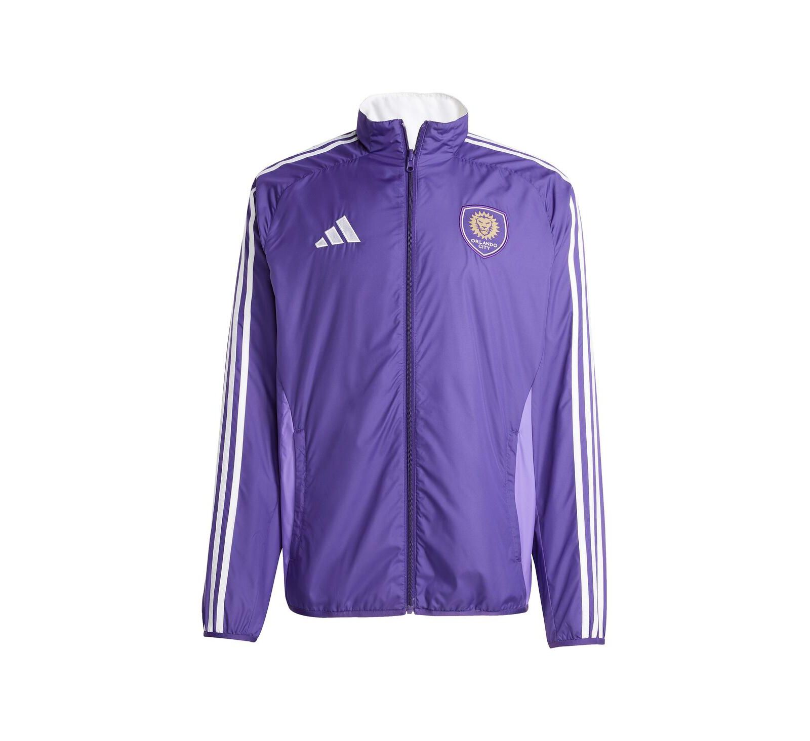 Adidas Men's Purple/White Orlando City SC 2025 Anthem Reversible Full-Zip Jacket