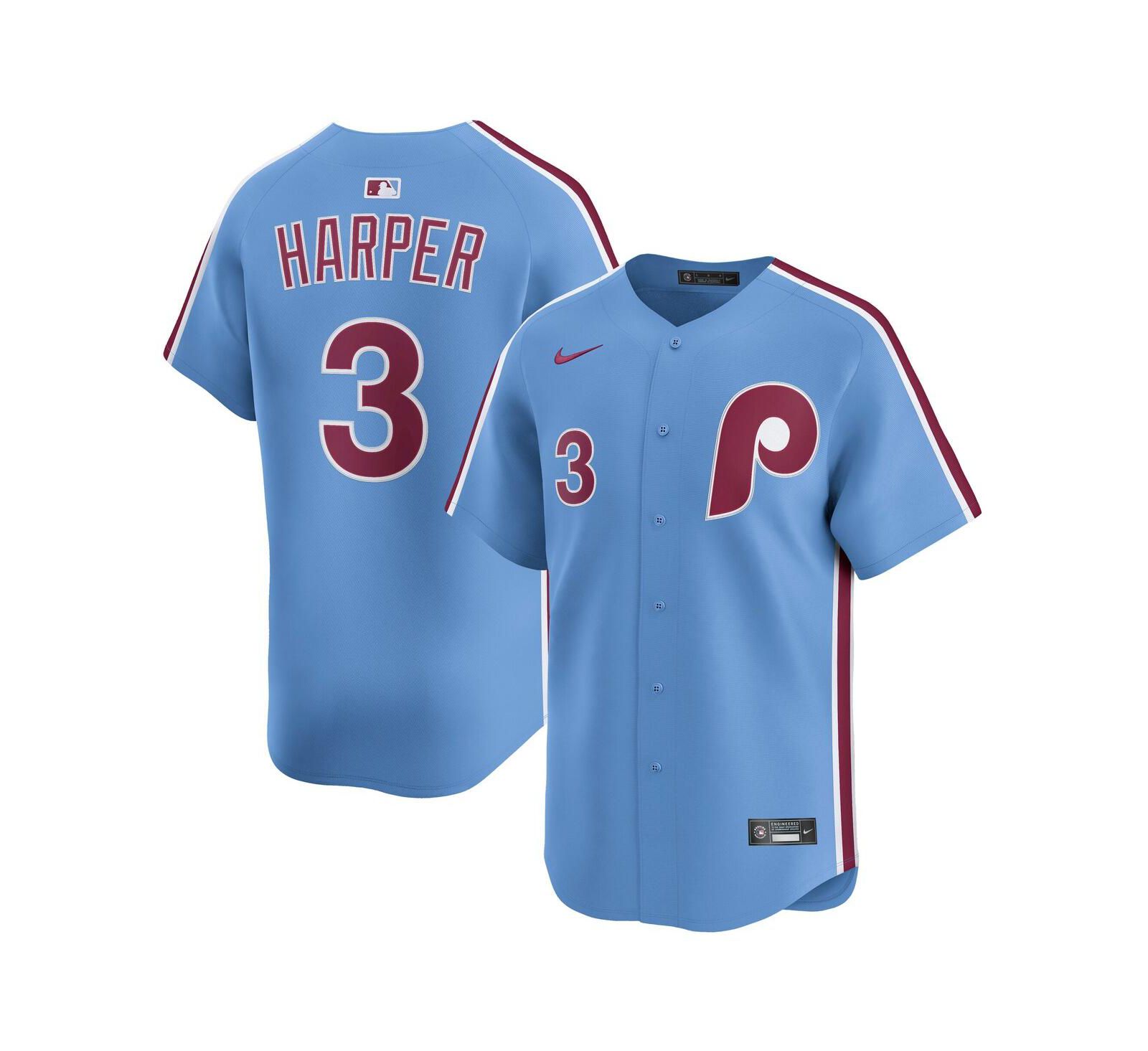 Nike Men's Bryce Harper Light Blue Philadelphia Phillies Alternate Limited Player Jersey