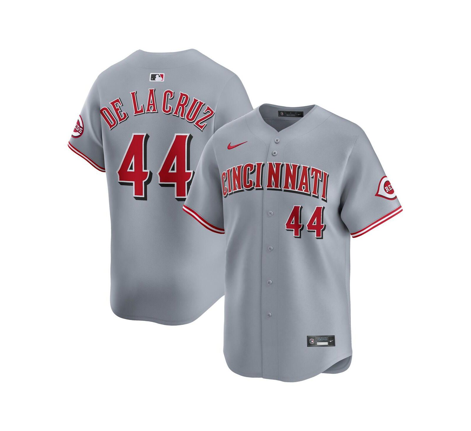 Nike Мужская джерси Elly De La Cruz Cincinnati Reds Road Limited Player, серая