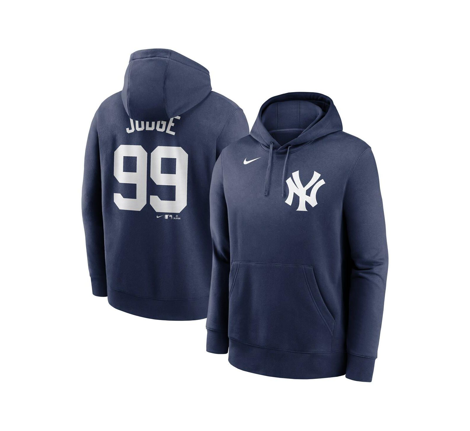 Nike Men's Aaron Judge Navy New York Yankees Player Name & Number Club Pullover Hoodie