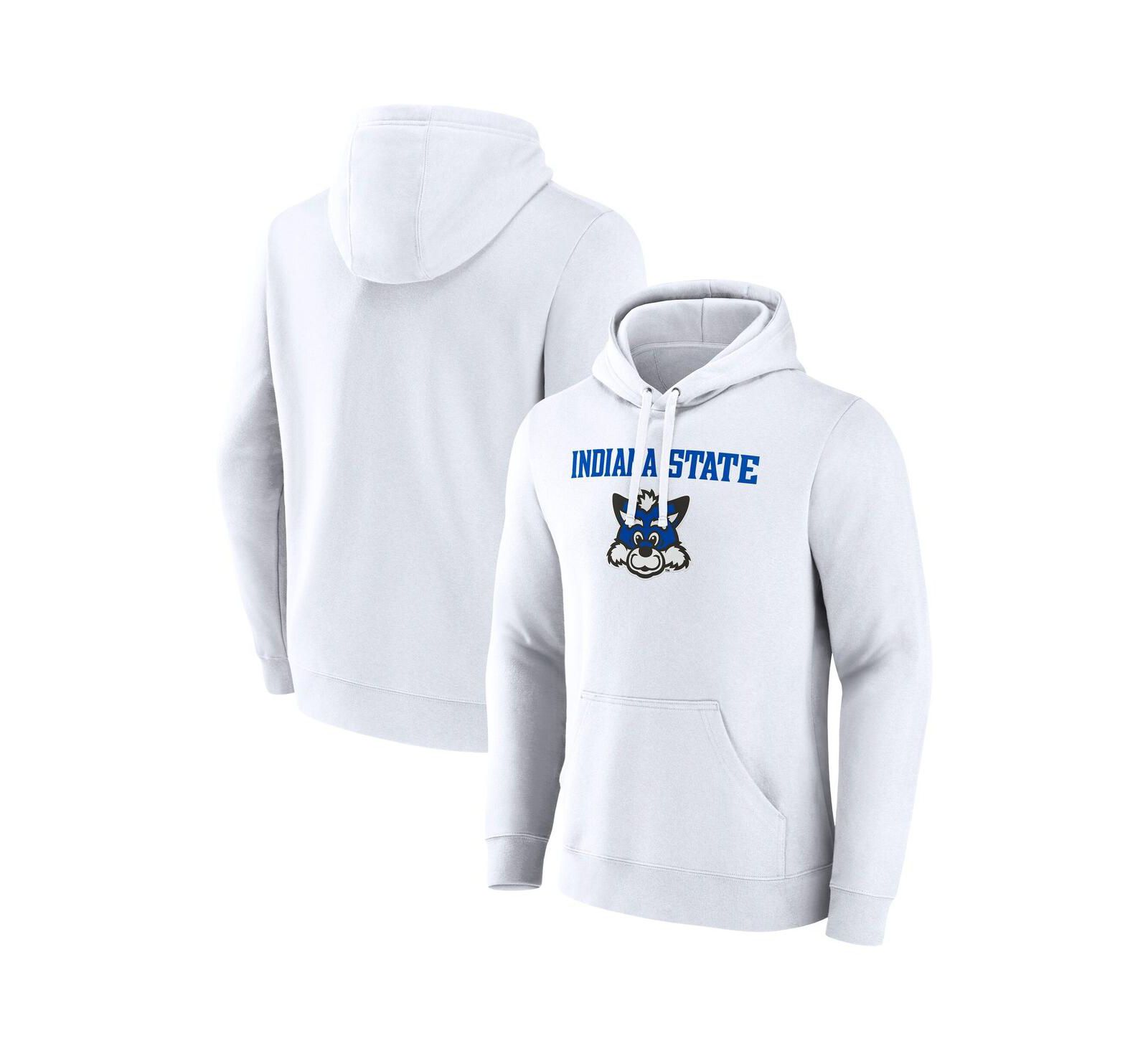 Мужское худи Fanatics White Indiana State Sycamores с основным логотипом