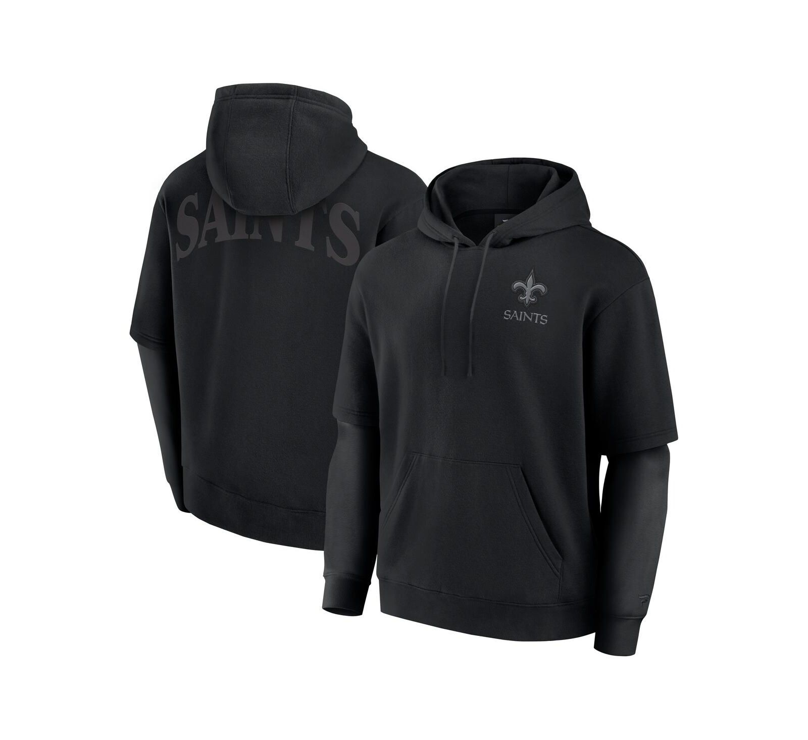 Fanatics Мужское и женское худи Pullover Sleek Elements, черное, New Orleans Saints