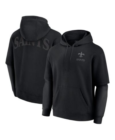 Fanatics Men's and Women's Black New Orleans Saints Sleek Elements Pullover Hoodie