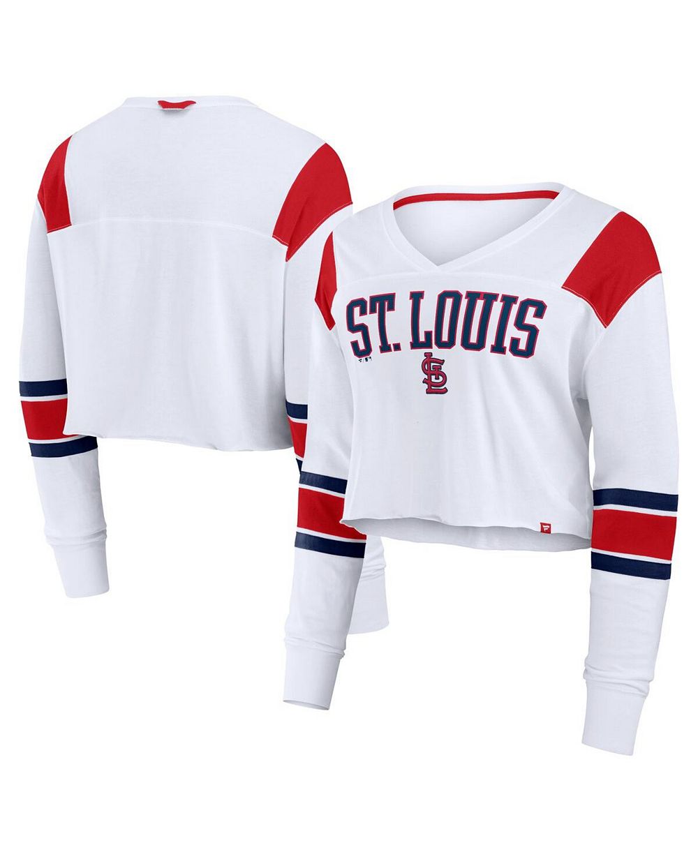 Женская футболка Fanatics White St. Louis Cardinals Stretch Cropped