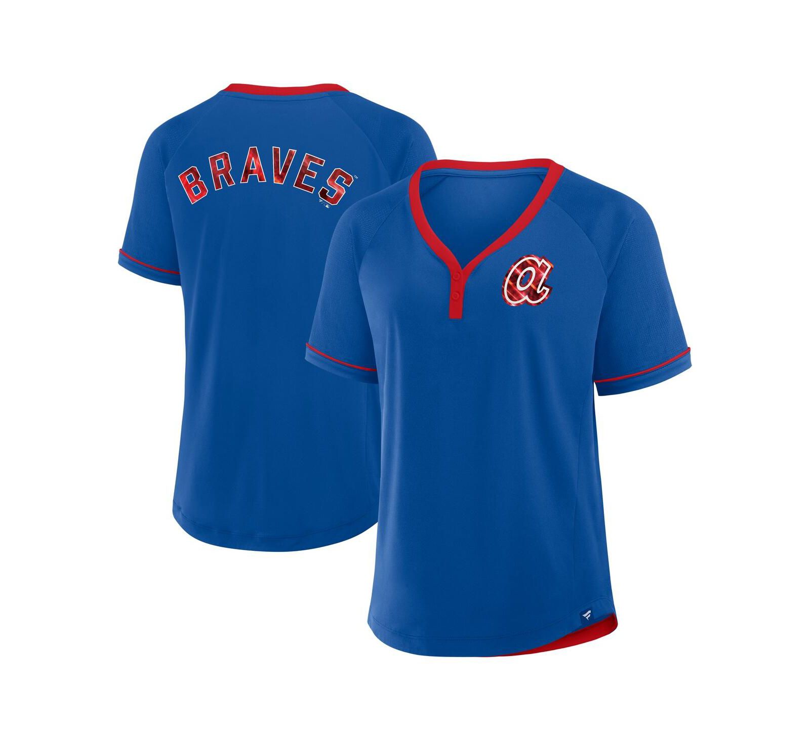 Fanatics Женская футболка Raglan V-Neck Atlanta Braves Cooperstown Collection
