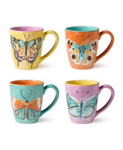 Certified International кружки Butterflies, набор из 4 штук