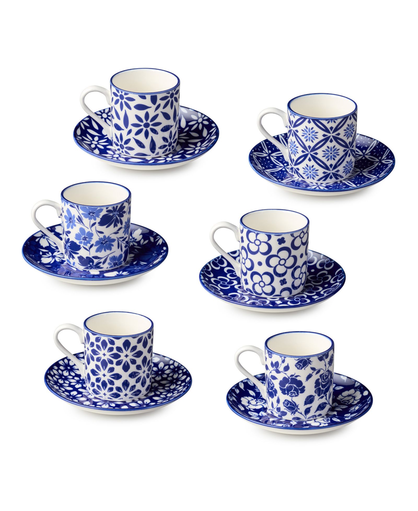 Certified International Madison Espresso Cups & Saucers, Service for 6