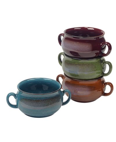Набор из 4 суповых чаш Certified International Reactive Glaze, на 6 персон