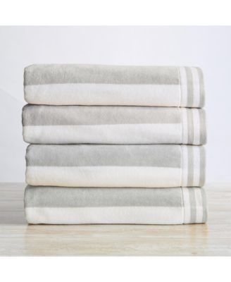Набор из 4 пляжных полотенец Linery & Co Velour Cabana Stripe, 30" x 60"