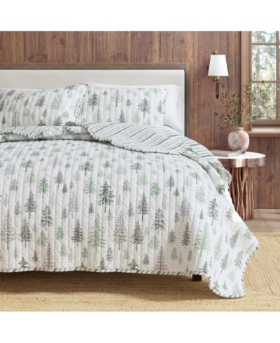 Linery and Co. Rustic Lodge Trees Quilt Set с наволочками