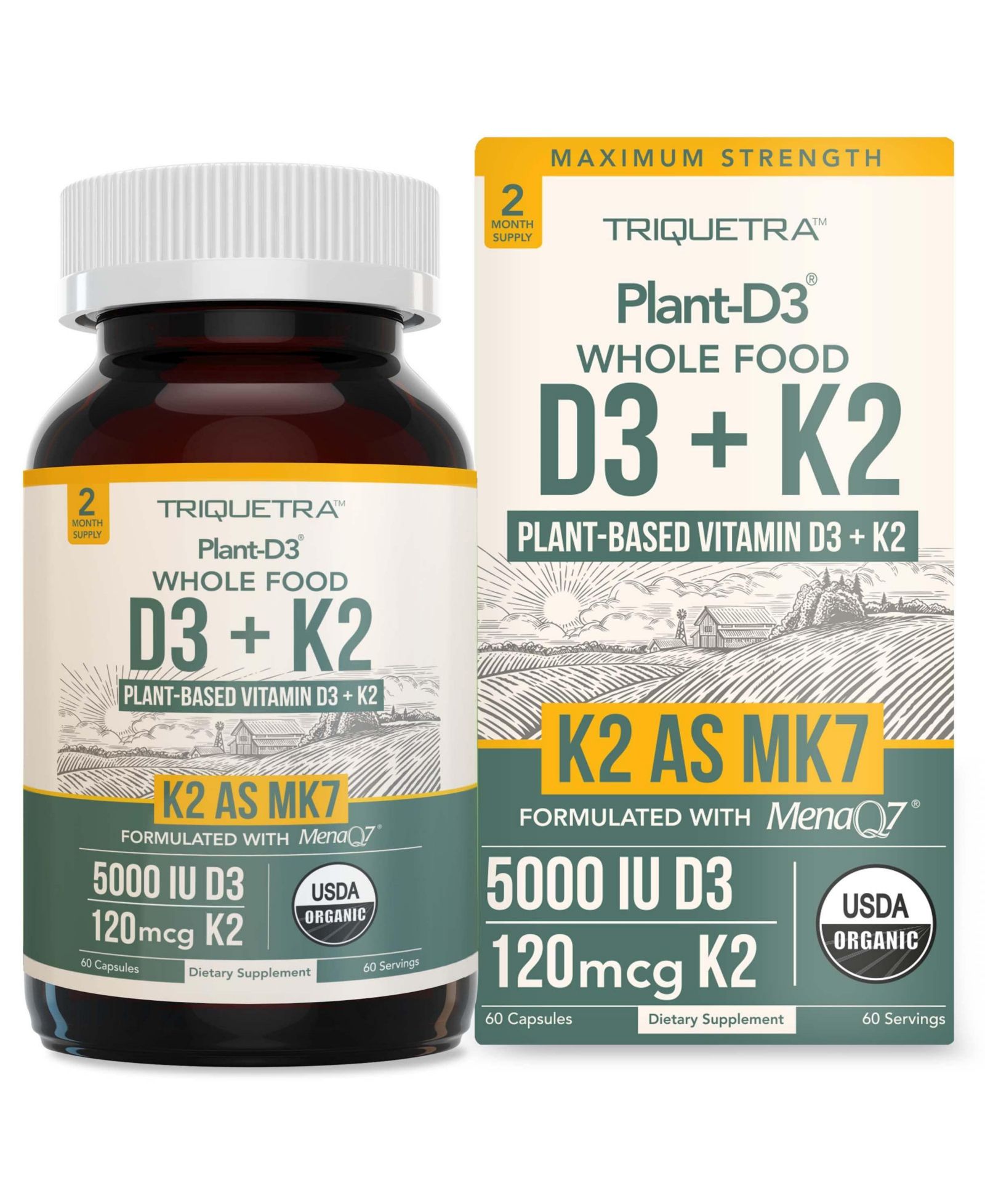Triquetra Health добавки Organic Plant-D3 + K2