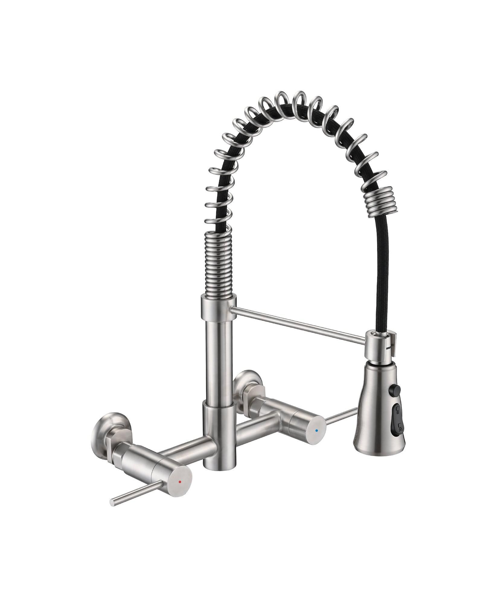 Flynama 3 Functions Wall Mounted Bridge Kitchen Faucet