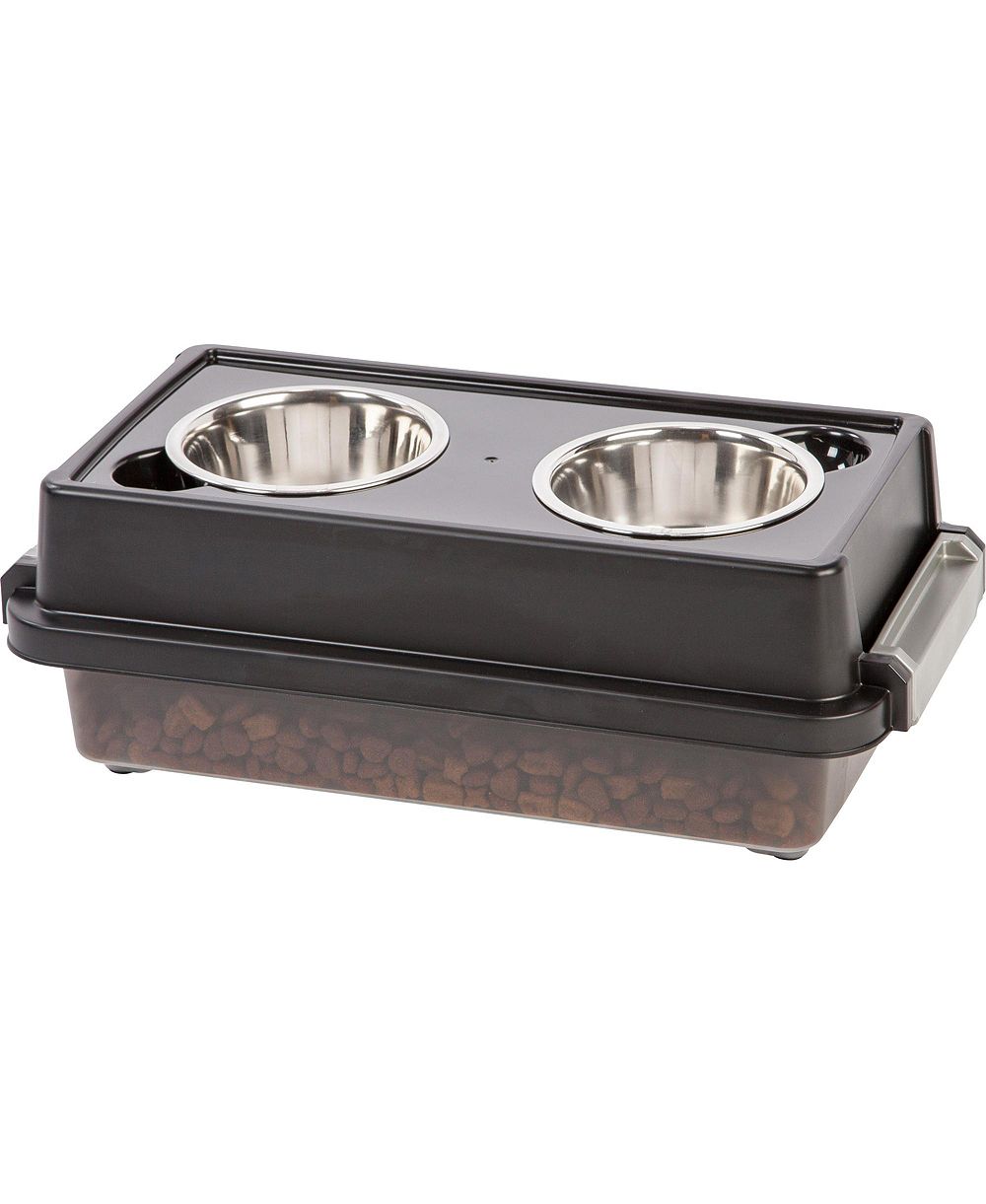 Миски для собак IRIS USA 2-in-1 Elevated, 6" H, 16 oz Stainless Steel, Smoke/Black