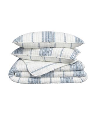Linery and Co. Farmhouse Stripe Microfiber Quilt Set With Shams