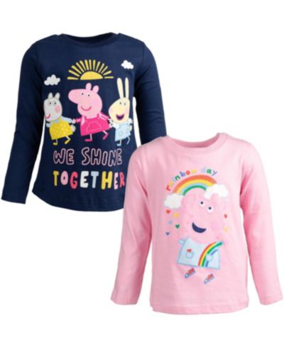Peppa Pig Toddler Girls 2-Pack Glitter Long Sleeve T-Shirts