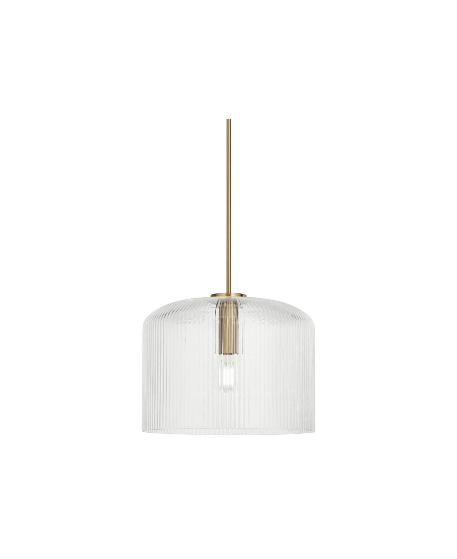 Possini Euro Design Lallie Ribbed Glass Drum Pendant Ceiling Light Fixture