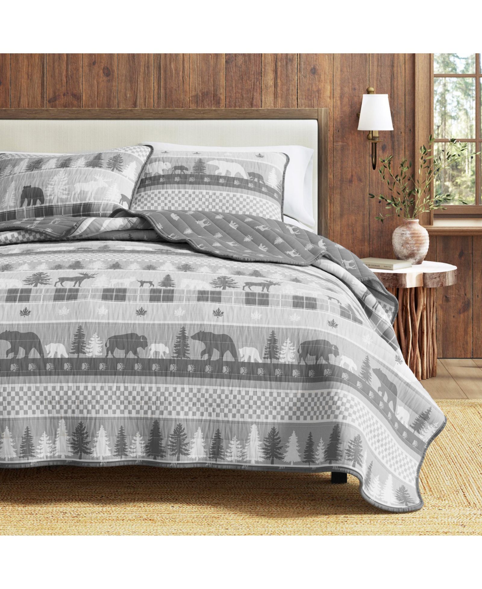 Linery and Co. Rustic Woodland Quilt Set with Shams