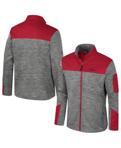 Мужская куртка Colosseum Gray/Cardinal Arkansas Razorbacks Guard Full-Zip