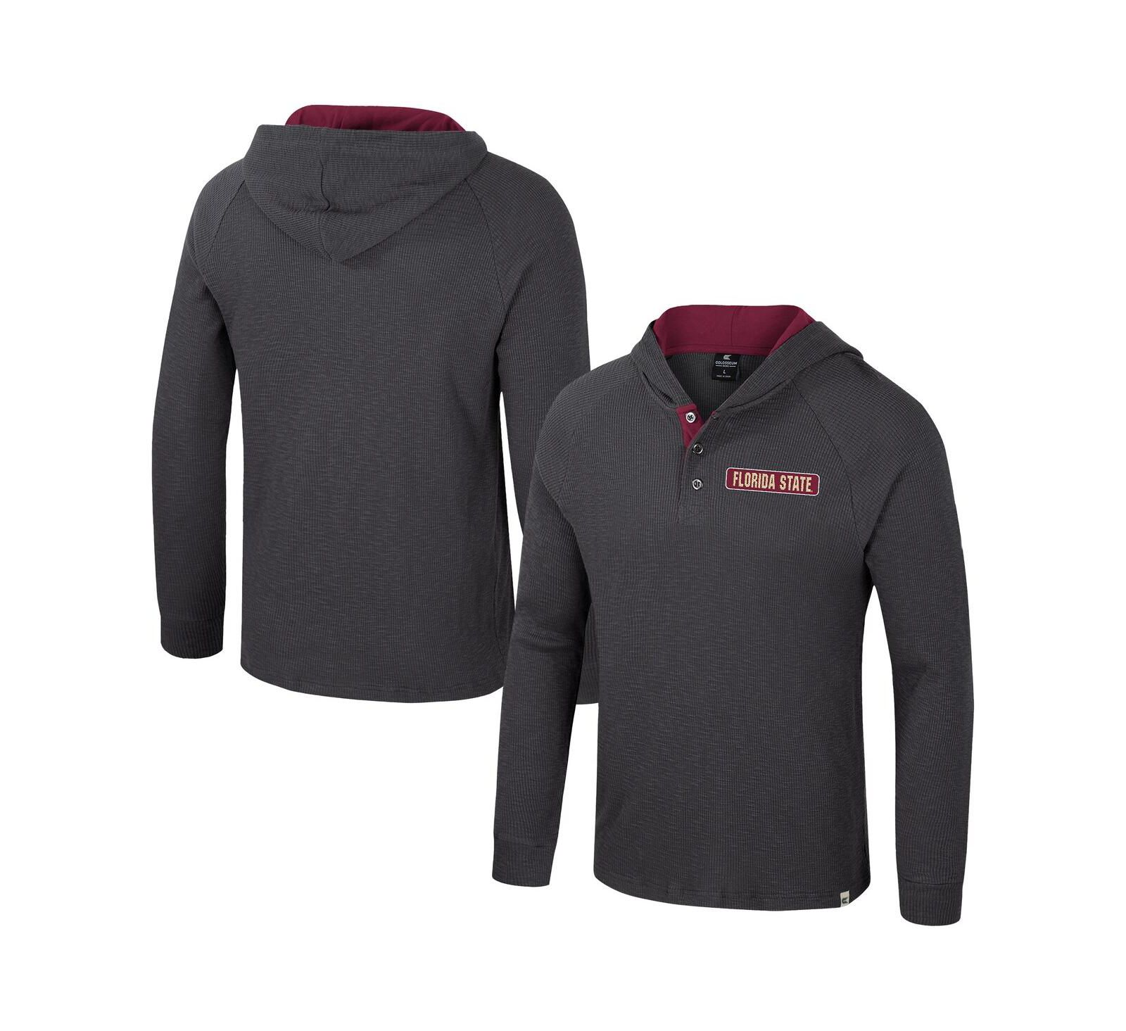 Colosseum худи Henley с длинным рукавом Florida State Seminoles DuJour Raglan, угольный, мужской