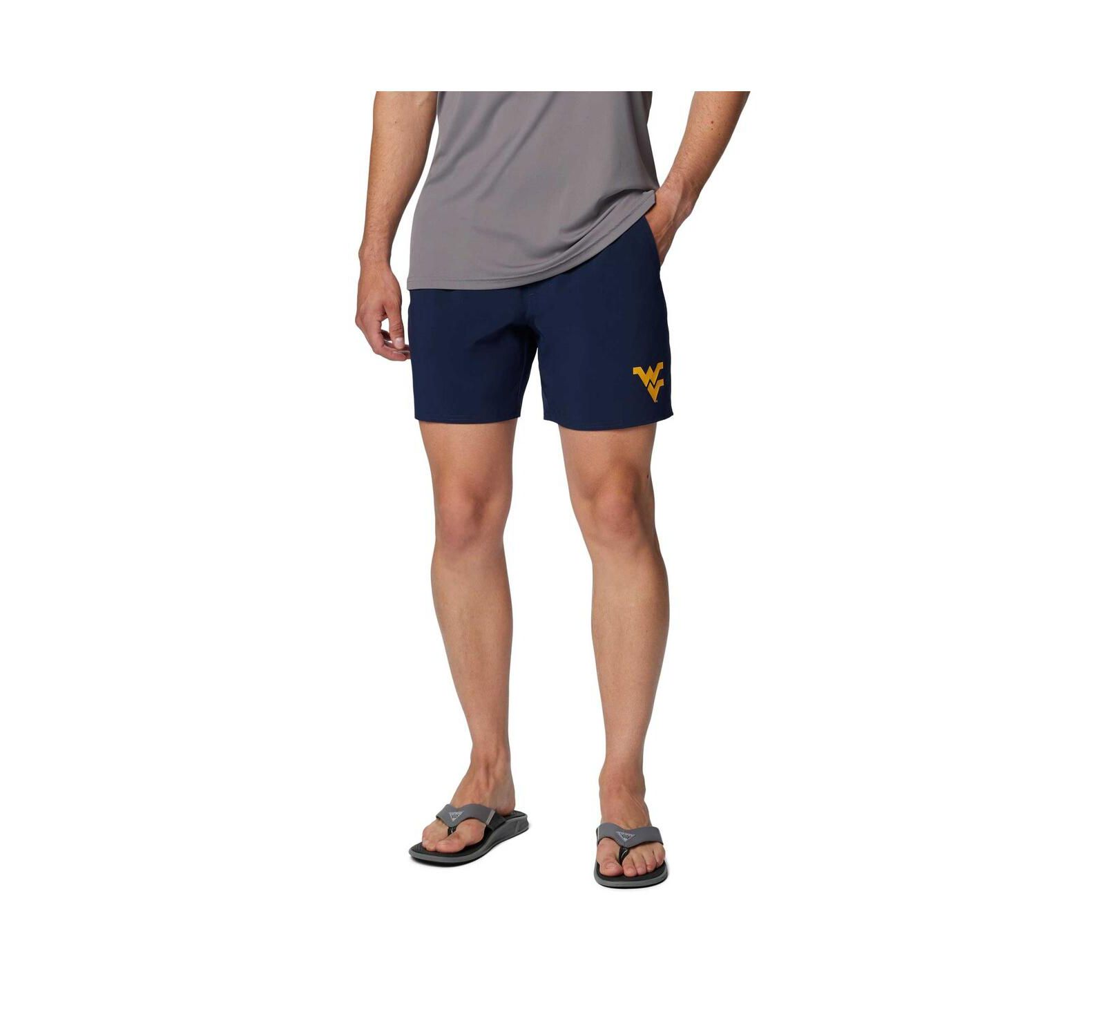 Columbia Мужские шорты PFG Terminal Roamer Omni-Shade Stretch Navy West Virginia Mountaineers