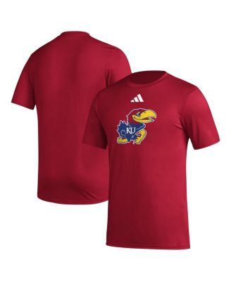 adidas Мужская футболка adidas Kansas Jayhawks Primary Locker Logo Pre-Game AEROREADY Red