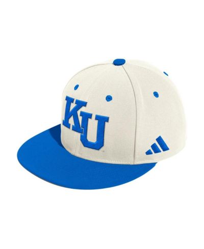 Мужская бейсболка Adidas Kansas Jayhawks, кремовая, fitted