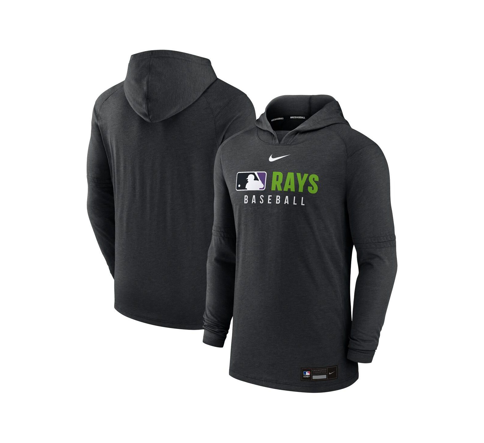 Nike Мужское худи Tampa Bay Rays Authentic Collection Tri-Blend Performance, темно-серый меланж