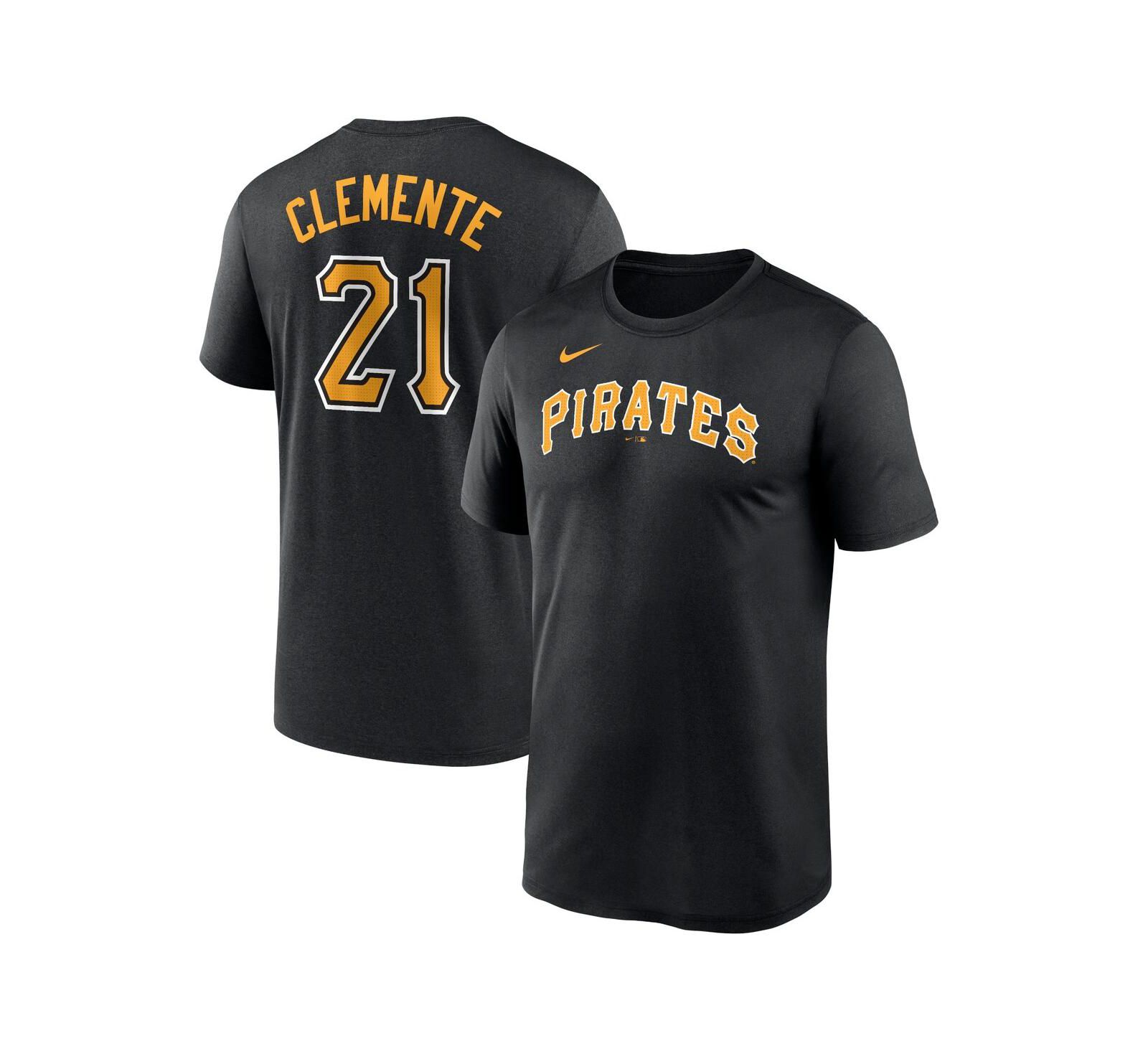 Nike Men's Roberto Clemente Black Pittsburgh Pirates Legend Name and Number Home T-Shirt