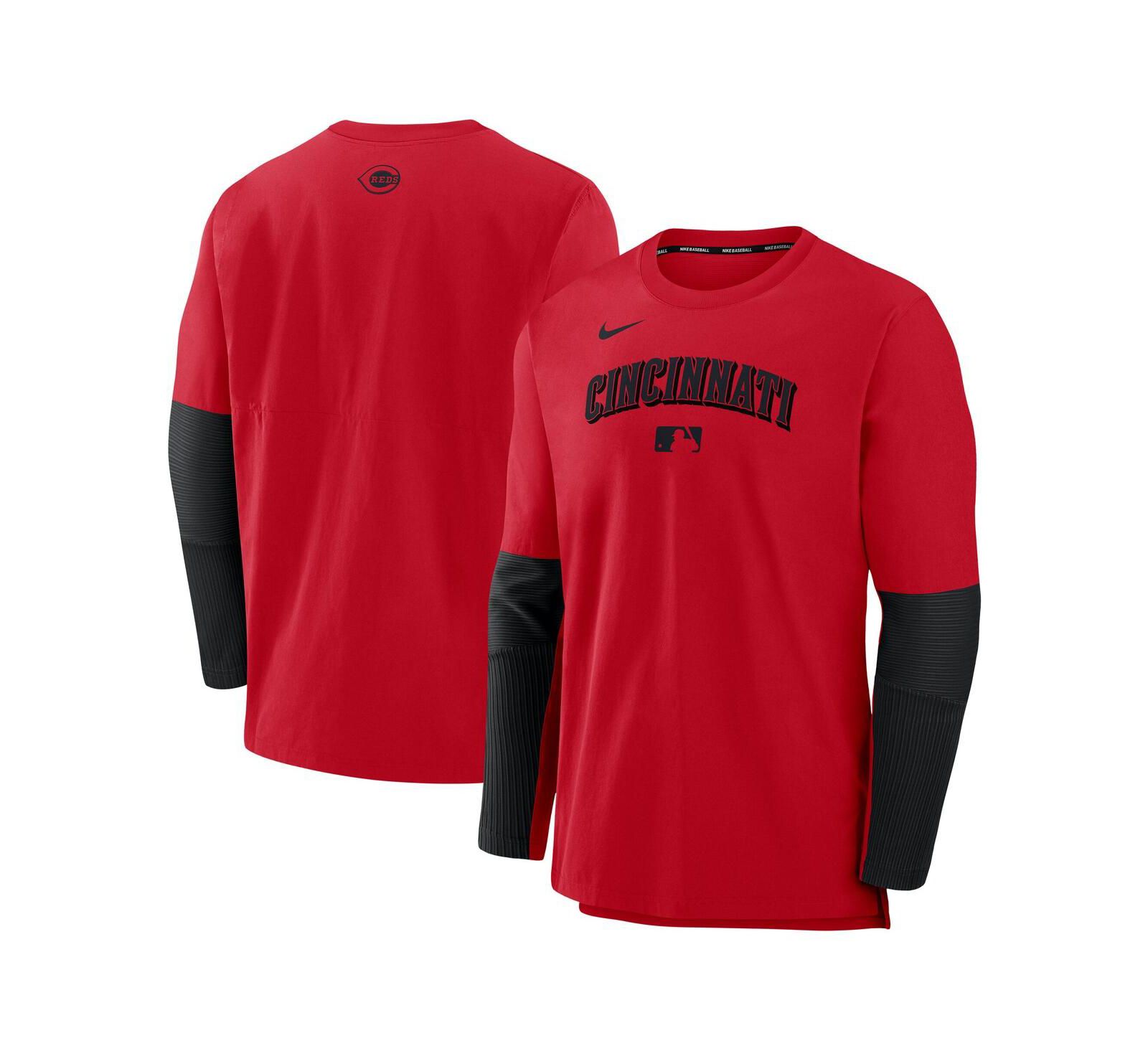 Мужская флисовая толстовка Nike Cincinnati Reds Authentic Collection Lightweight Performance, красный/черный