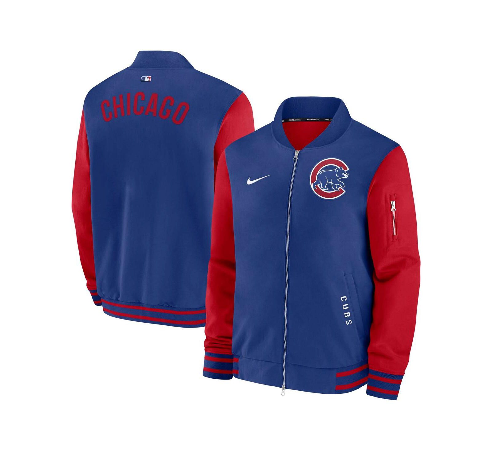 Мужская бомбер-куртка Nike Chicago Cubs Authentic Collection Dugout Full-Zip Royal/Red