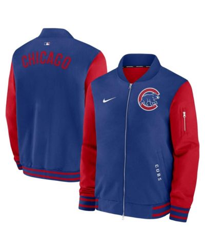 Nike Men's Royal/Red Chicago Cubs Authentic Collection Dugout Full-Zip Bomber Jacket