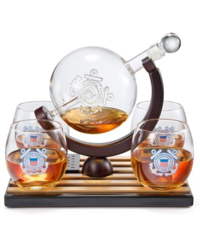 Набор декантеров для виски The Wine Savant U.S. Coast Guard Globe