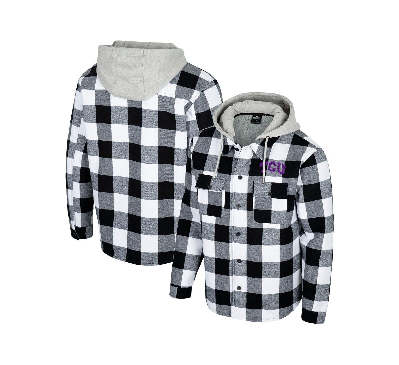 Мужская куртка Colosseum Black/White TCU Horned Frogs Buffalo Plaid Full-Zip