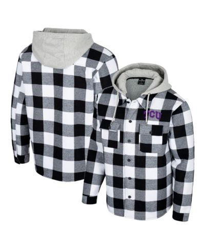 Мужская куртка Colosseum Black/White TCU Horned Frogs Buffalo Plaid Full-Zip