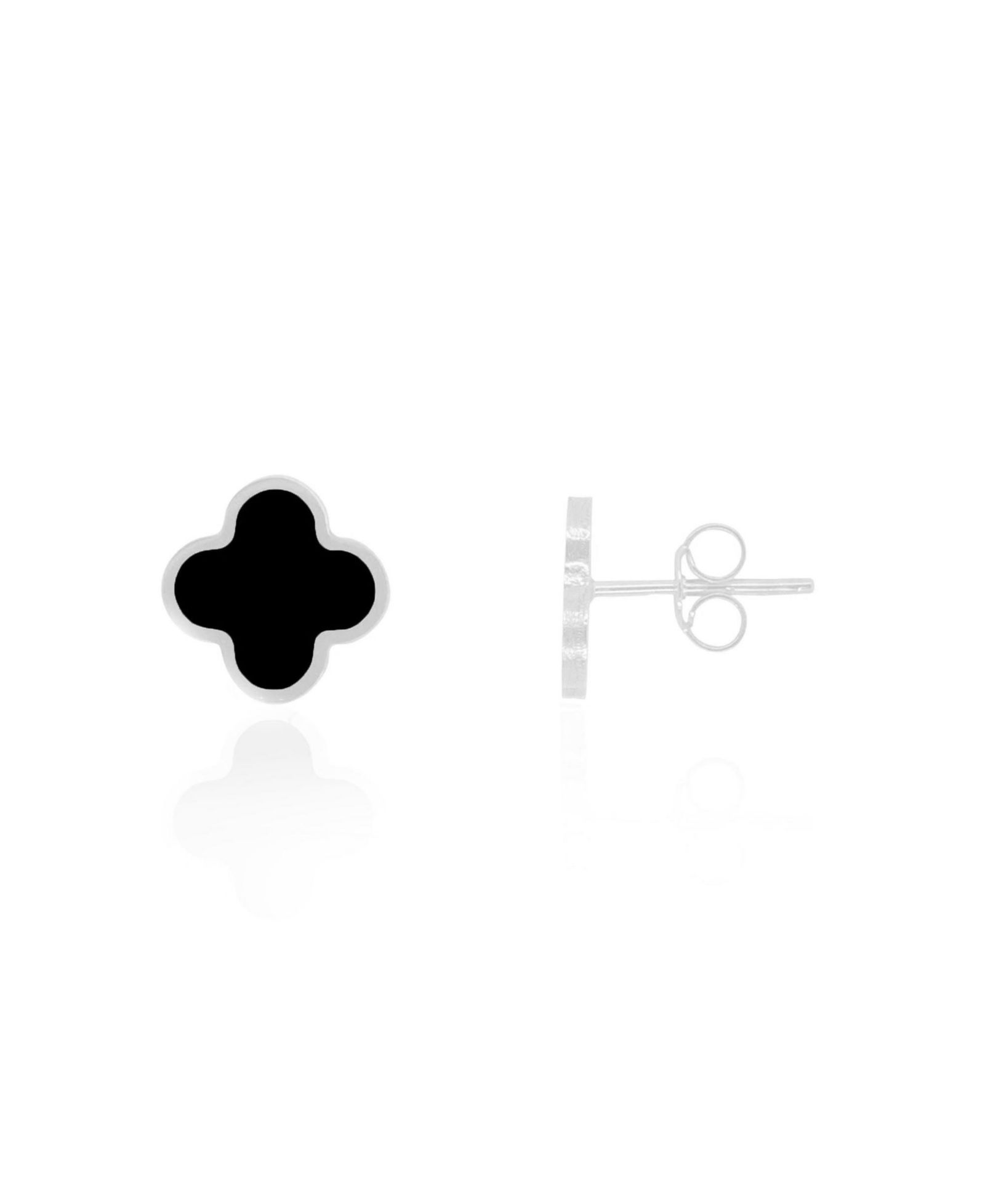The Lovery Onyx Clover Stud Earrings