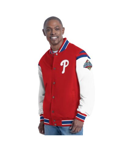 Мужская куртка G-III Sports by Carl Banks Red Philadelphia Phillies Recruit Commemorative Full-Snap Varsity