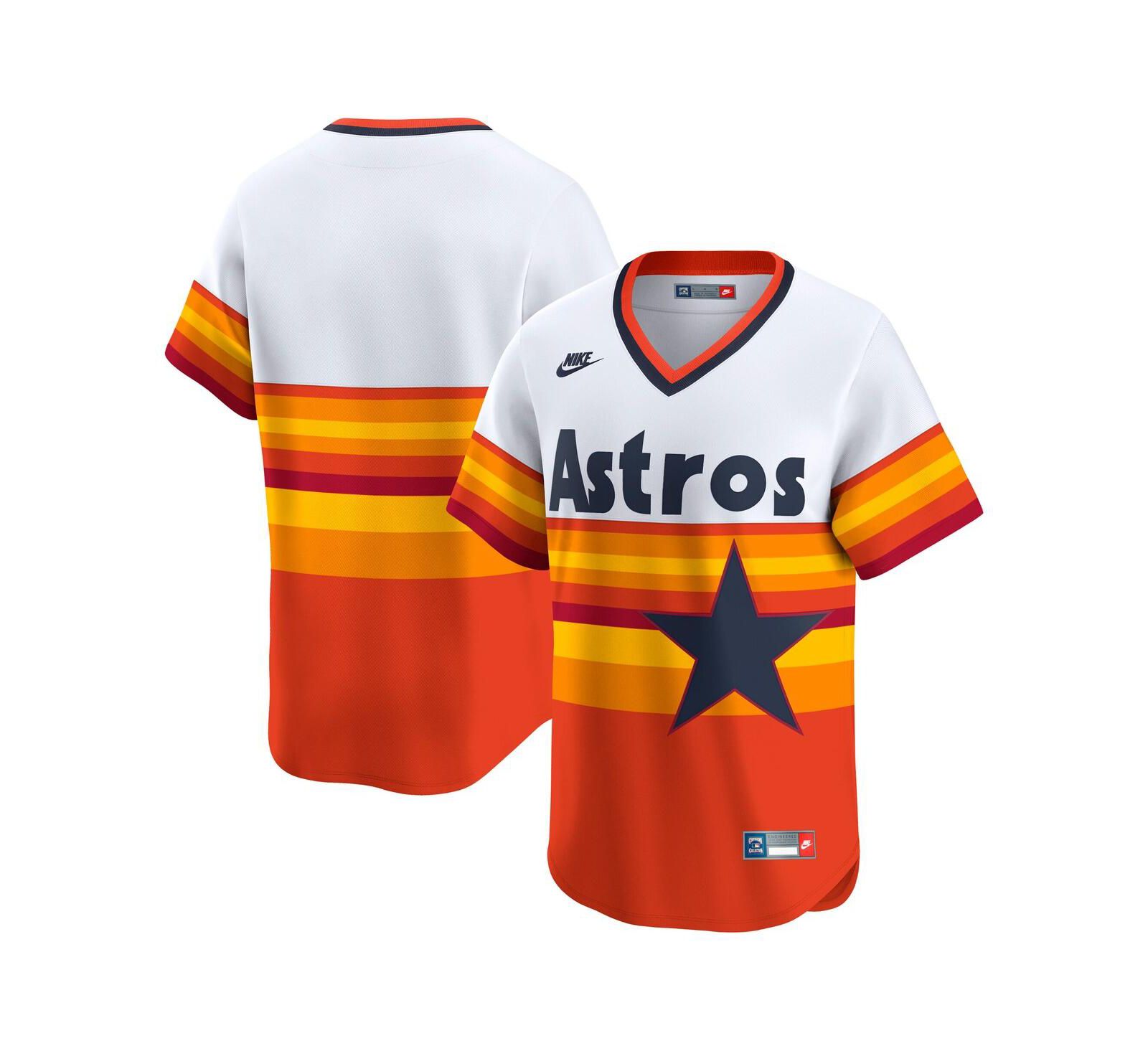 Nike Мужская спортивная джерси Houston Astros Throwback Cooperstown Collection, цвет White