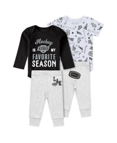 WEAR by Erin Andrews Baby Boys and Girls 3-Piece Los Angeles Kings Turn Me Around Bodysuits and Pants Set