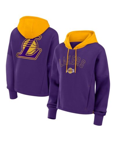 Fanatics Women's Purple Los Angeles Lakers Post Up Boxy Pullover Hoodie