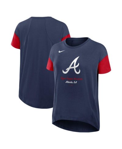 Nike Женская свободная футболка Atlanta Braves Flowy, темно-синяя