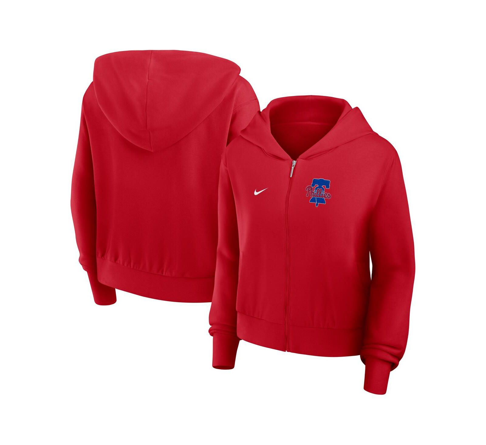 Женская легкая худи Nike с молнией Philadelphia Phillies красная