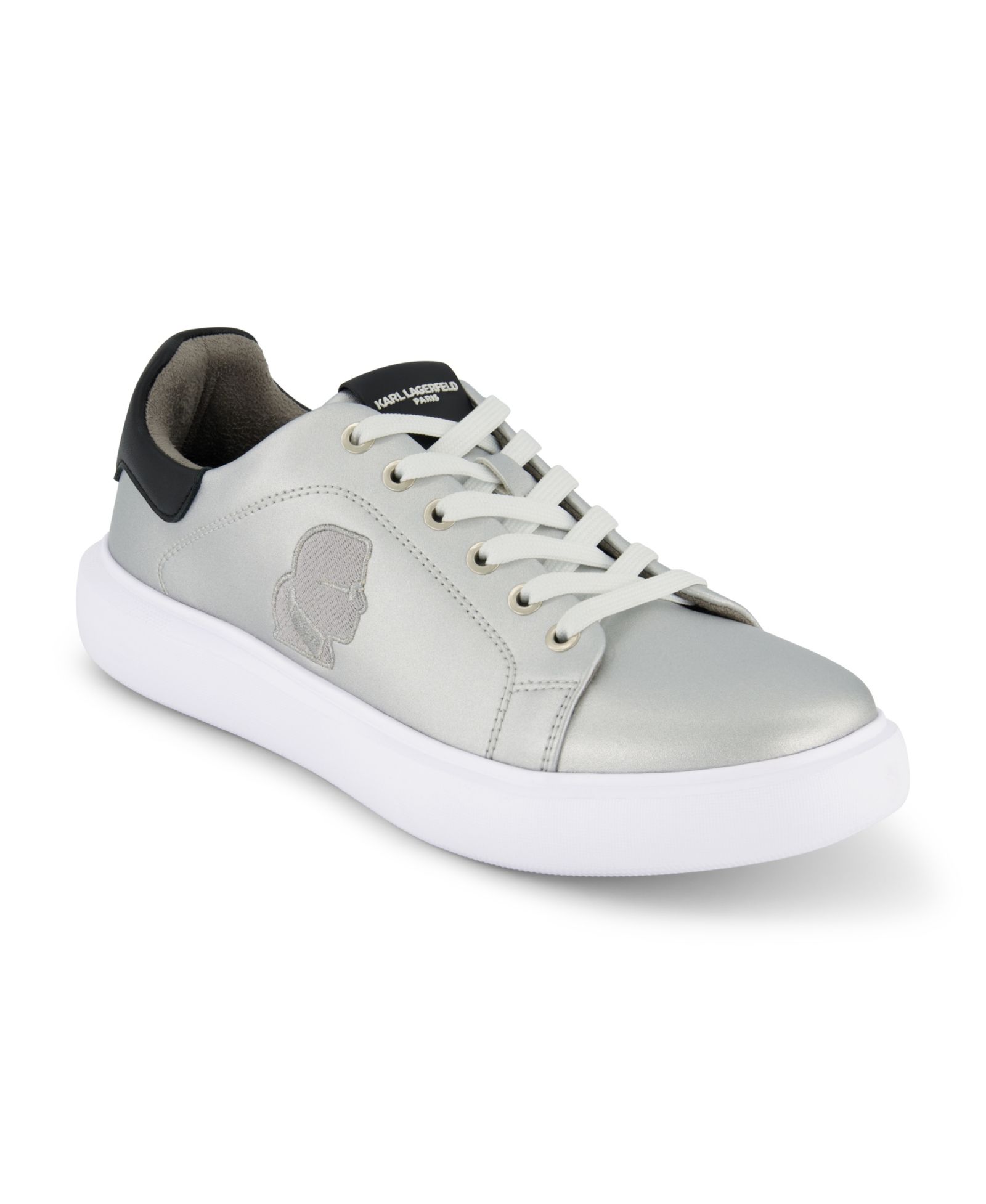 KARL LAGERFELD PARIS Men's Embroidered Karl Head Profile Sneakers